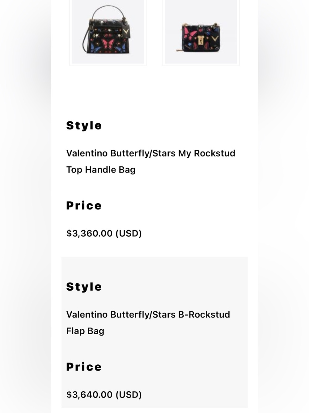 Runway Valentino Rockstud Butterfly Bag - Picture 5 of 17